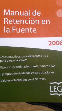 Image of Manual de Retención en la Fuente 2008