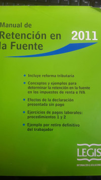 Image of Manual de Retención en la Fuente 2011
